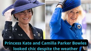 Princess Kate and Camilla Parker Bowles looked chic despite the weather