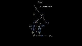 Proof of Pythagoras' Theorem by Similarity