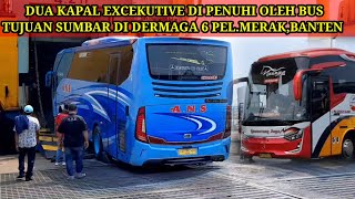 DUA KAPAL EXCEKUTIVE DIPENUHI OLEH BUS TUJUAN SUMBAR DI DERMAGA 6 PEL,MERAK