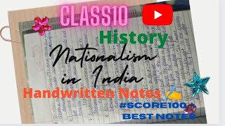 Nationalism in India Class10 History | Handwritten Notes ✍️| Chapter-3 History | #shorts #beta