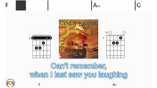 CINDY LAUPER True colors FCN GUITAR CHORDS & LYRICS