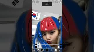 Lisa in South Korean flag 🇰🇷 hair #blackpink #lisa #shorts