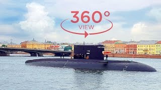 VR 360 видео - русская подводная лодка всплыла прямо в центре города. Что случилось???