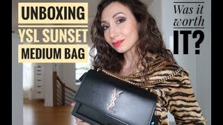 SAINT LAURENT UNBOXING : YSL MEDIUM SUNSET BAG REVIEW ( English)