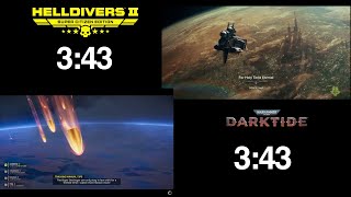 How long did it take to log in to Helldivers 2 vs Darktide