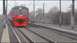 Поездка в электропоезде Эд9м по городу.