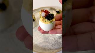 Fancy Deviled Eggs with Crab and Caviar 🦀🥚