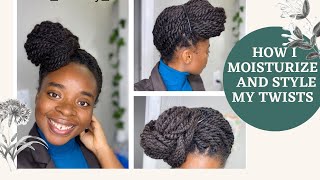 HOW I MOISTURIZE MY TWISTS | MY NATURAL HAIR NIGHT TIME ROUTINE | NATURAL HAIR PROTECTIVE STYLE