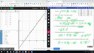 Linear Regression with Desmos Example