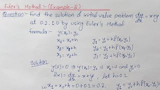 Euler's method || euler's method in Numerical method