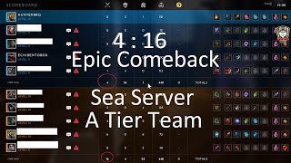 Predecessor - (4:16 Score Epic Game Comeback) Against A Tier 5man Team in Sea Server