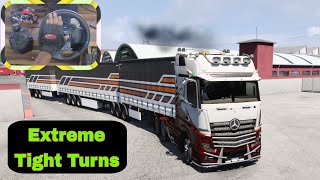 Euro Truck Simulator 2 NEW Mercedes Actros Hauls 35 Tons Triple Trailers | Logitech G29 | ETS2 1.50