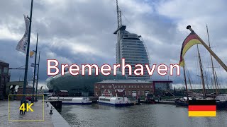 Bremerhaven walking tour 4k | port ships and submarine | Germany walk | sightseeing | travel | city