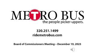 St Cloud Metropolitan Transit Commission Board of Commissioners Meeting 12.19.2023