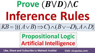 1. Prove Statement using Inference Rules Propositional Logic Artificial Intelligence Mahesh Huddar