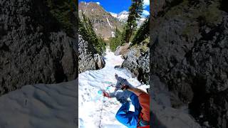 sketchy snow bridge crossing #skiing in Colorado