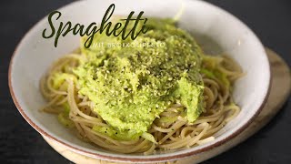 Spaghetti mit Brokkoli Pesto - vegan & glutenfrei