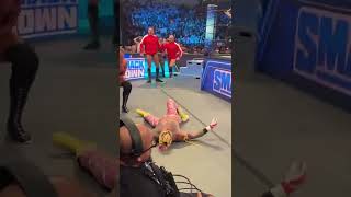 Ludvig kaiser attack on Rey Mysterio at SmackDown