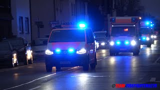 [Feuer in Wohn- und Geschäftskomplex - MANV10] Feuerwehr und Rettungsdienst Großeinsatz in Langen