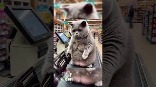 The chubby cat didn't have enough money to buy salmon, and...🍣🍣🥰🐱 #cat #funny #aicat  #ai #cute