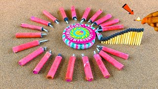 Lot of Diwali Red Bijali Patakhe vs matchstick Chain Reaction Domino Amazing Experiment 😱