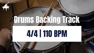 Simple Rock Drum Beat | 4/4 | 110 BPM | Drums Backing Track for practise