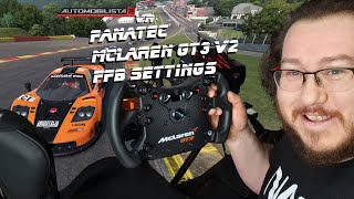 Fanatec McLaren GT3 V2 Wheel FFB Settings (Live Stream) | Automobilista 2 VR