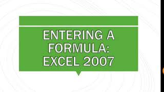 Entering a Formula, Excel 2007  | 8th Chapter 3 | Computer | Urdu | Enhance Skills