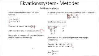 Ekvationssystem - Ersättningsmetoden (del 1)