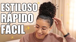 Como fazer o COQUE ESTILOSO das blogueiras em CABELO CACHEADO?  | Ludmila Reis