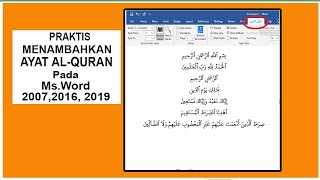 Menambahkan Al Quran Pada Microsoft Word 2007/2016/2019