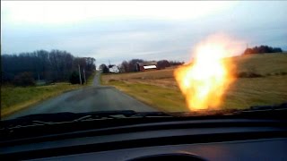 Mustang Shooting Flames from Hood Stack