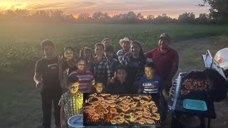 CAMARONES ASADOS ALA MANTEQUILLA EN LA PARCELA