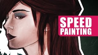 Super Speed Painting in Photoshop of The girl With the Red Hair by Anton Egorov