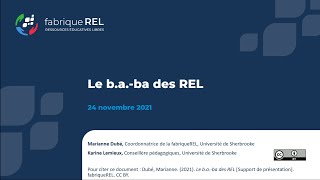 Webinaire - Le b.a.-ba des REL