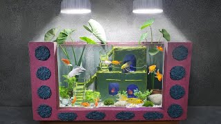 Unique Ideas From Cement - Build a Beautiful 2 - Floor Villa For Your Family Aquarium