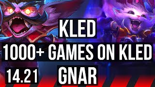 KLED vs GNAR (TOP) | 1000+ games | KR Master | 14.21