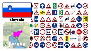 Traffic-Road Signs in Slovenia  (Ljubljana, Maribor, Kranj, Celje, Koper) | English Vocabulary