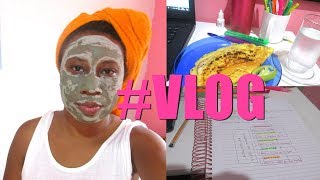 Vlog: estudos, #sparday com máscara de argila verde e mais.