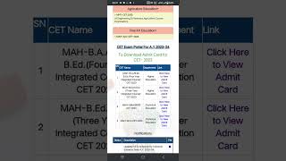 MH-B.Ed. CET Admit cards