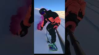 FPV Drone Chases Snowboarders With Smoke Bombs