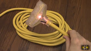 10 Gauge - 25 Feet Extension Cord, Heavy Duty, Indoor/Outdoor Lighted Triple Outlet