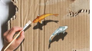 How to draw fish on cardboard😲#youtube #art #fish #drawing #viralvideo