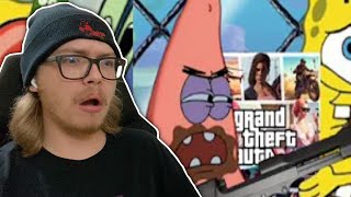 SPONGEBOB SHOOTS SQUIDWARD! | YTP: Spingebill and Fatrick Steals GTA VI [REACTION]