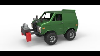 3D printable Fun short Pulling van 4wd Scale 1:25 3D model view