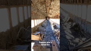 Abandoned Train after a recent fire.