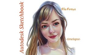 Autodesk Sketchbook painting of Ella Freya -timelapse-