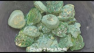 GLITTERY GREEN CUPCAKE SHAPES GYM CHALK REFORMS CRUSH ASMR 2X THE SPEED #asmr #youtube #fyp #shorts