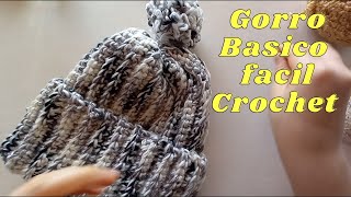 😍Crochet fácil para principiantes GORRO BASICO con un solo punto, ideal para negocio paso a paso😍