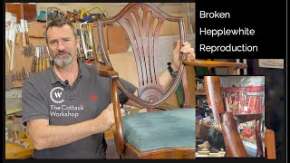 Vintage Hepplewhite-style carver chair repair and restoration